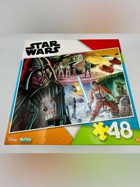 Star Wars Puzzle with Black, Red, Blue, Green Artwork